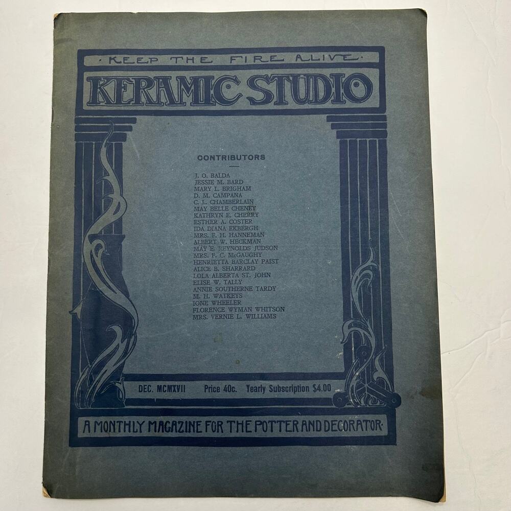 Antique 1917 Keramic Studio‎ Monthly Magazine for Potters and Decorators